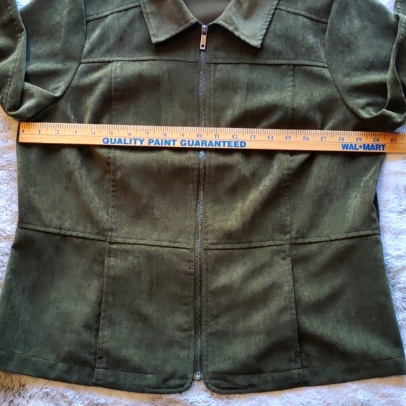 Christopher & Banks Olive Zip Up Long Sleeves Cord Jacket Size L - Picture 14 of 14